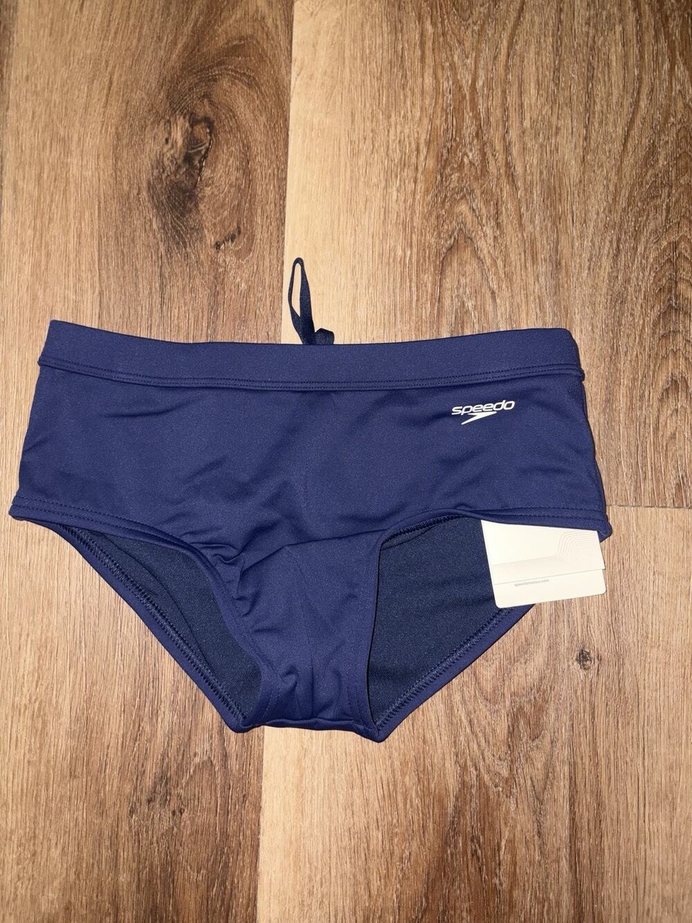 NWT Speedo Men's Swim Brief Peacoat Navy Blue Size 30 Drawstring Swimsuit